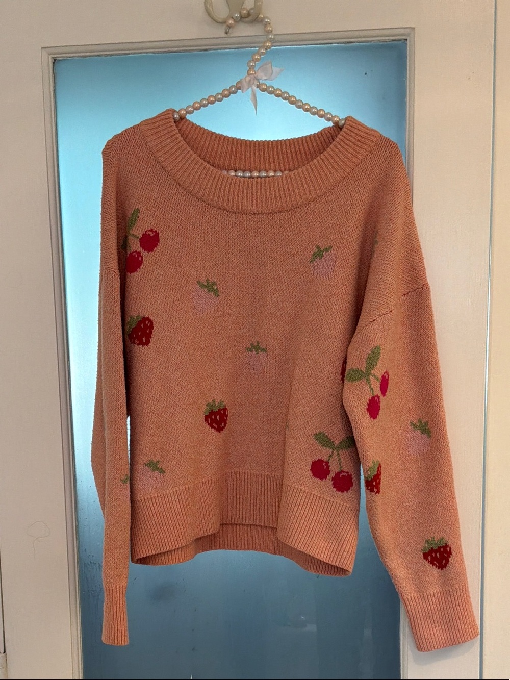 wild fable Peach Fruit & Berry Crewneck Sweater